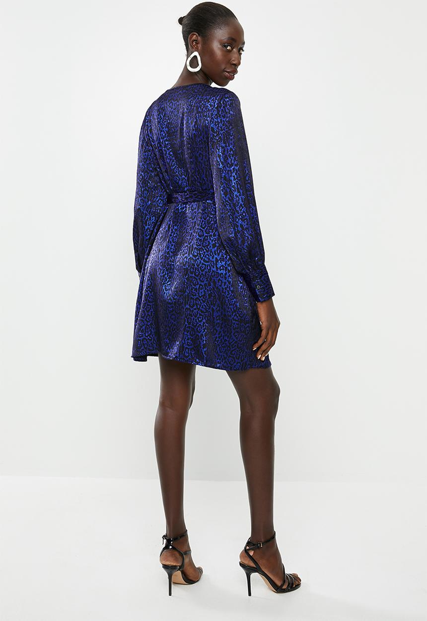 Vero Moda - Dakota wrap dress - black & blue 