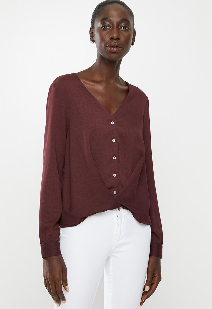 Vero Moda - Karola long sleeve shirt - burgundy