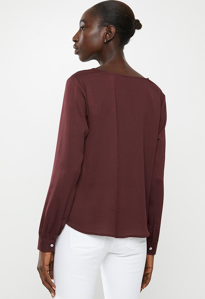 Vero Moda - Karola long sleeve shirt - burgundy