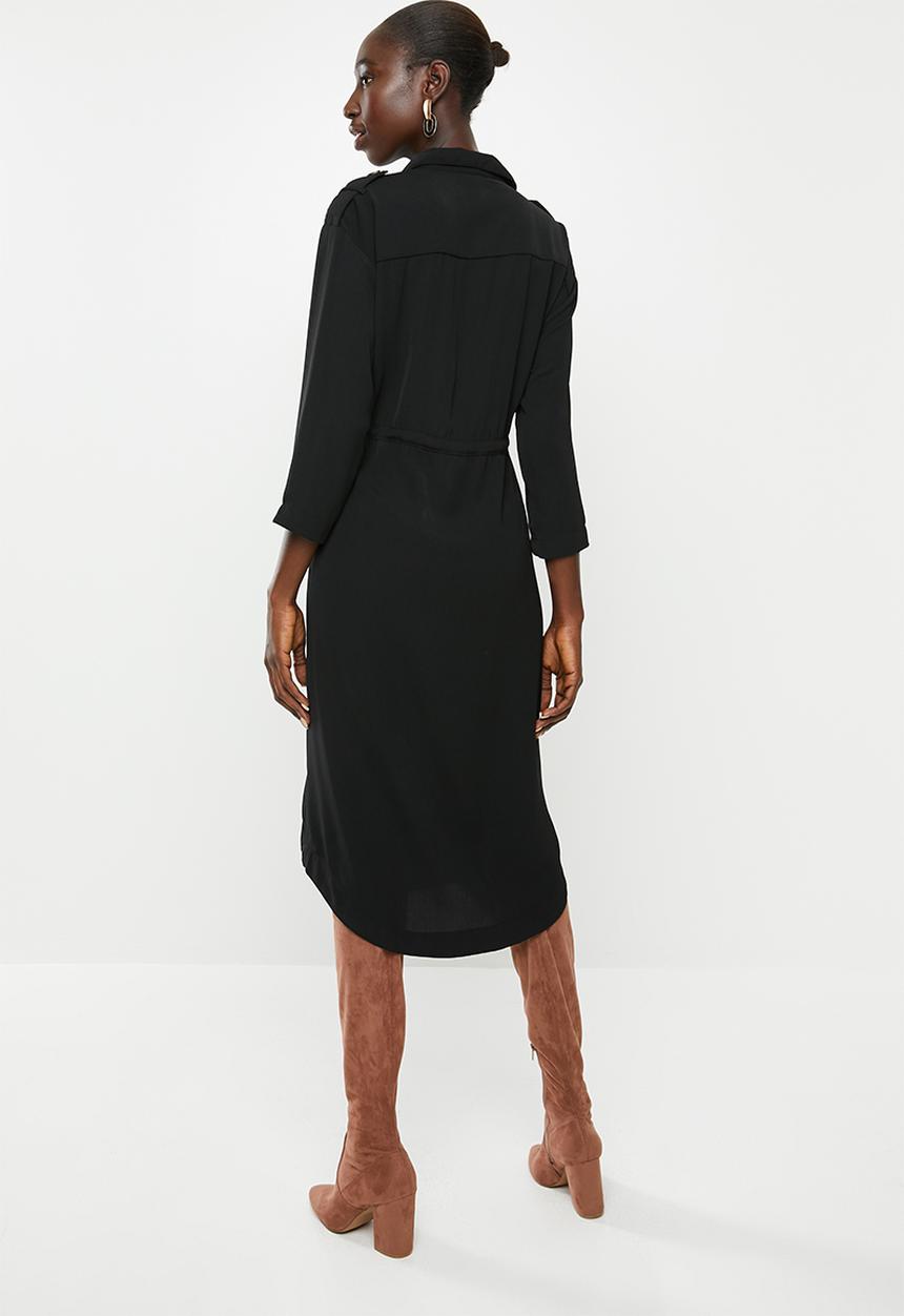 Vero Moda - Catrin calf shirt dress - black