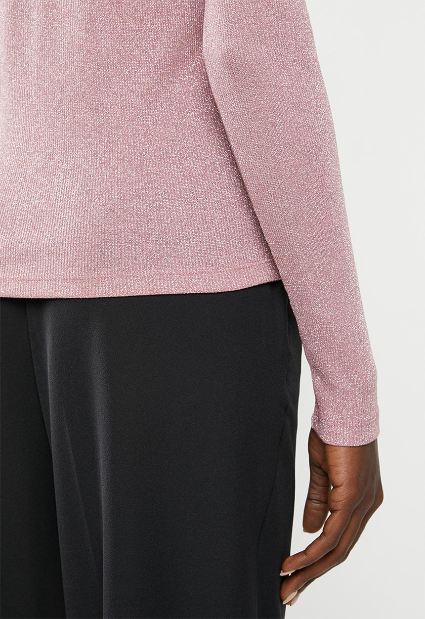 Vero Moda - Isla long sleeve O-neck lurex- pink 