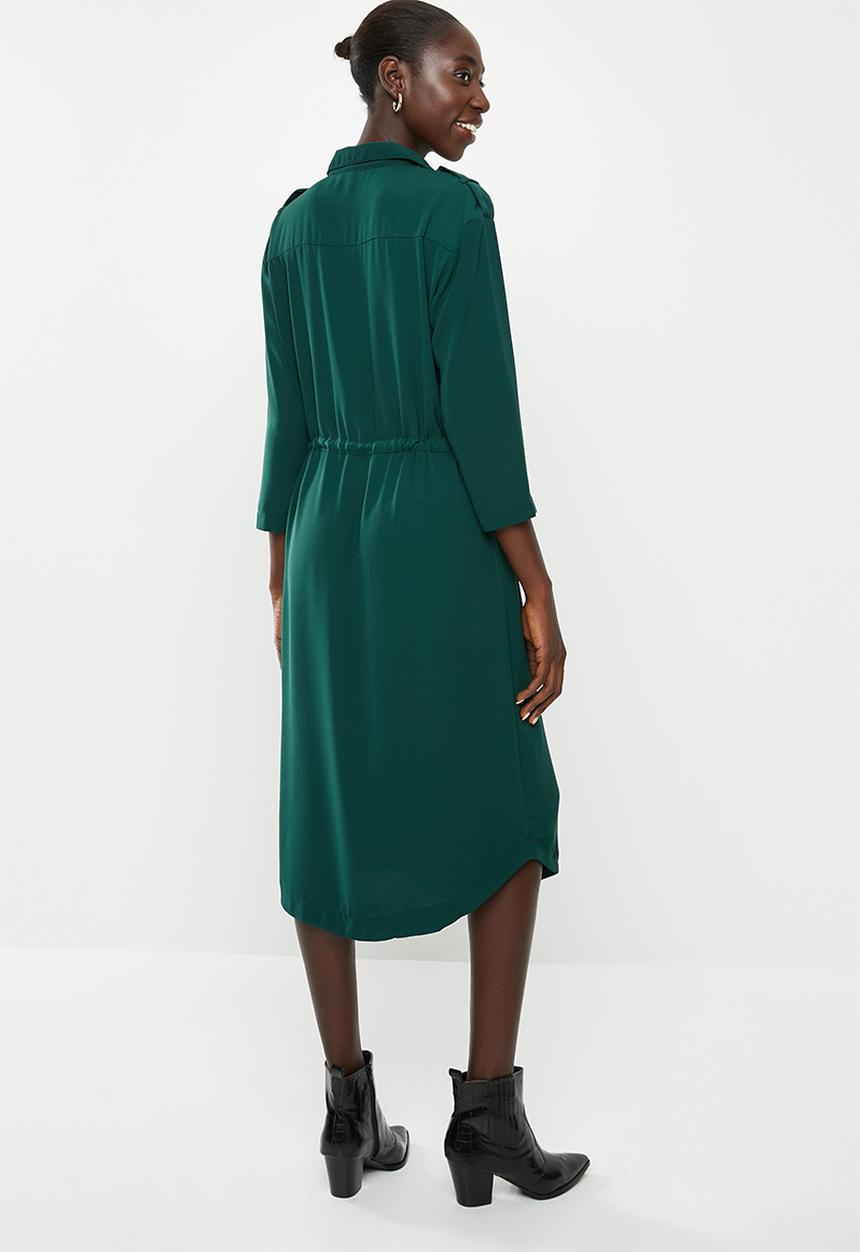 Vero Moda - Catrin calf shirt dress - green 