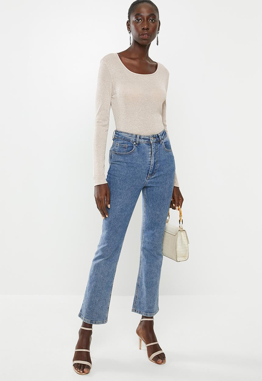 Vero Moda - Isla long sleeve O-neck lurex - grey