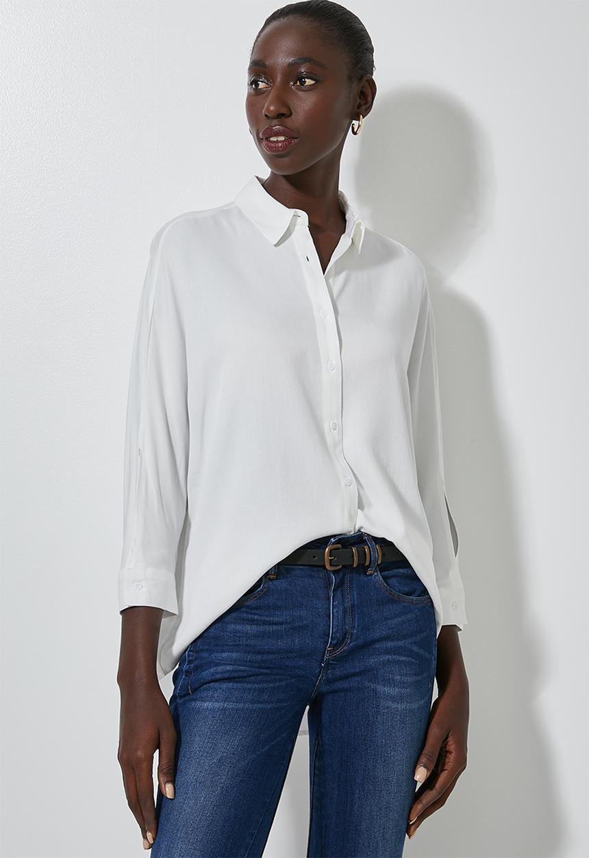 Superbalist - Dolman sleeve shirt - white