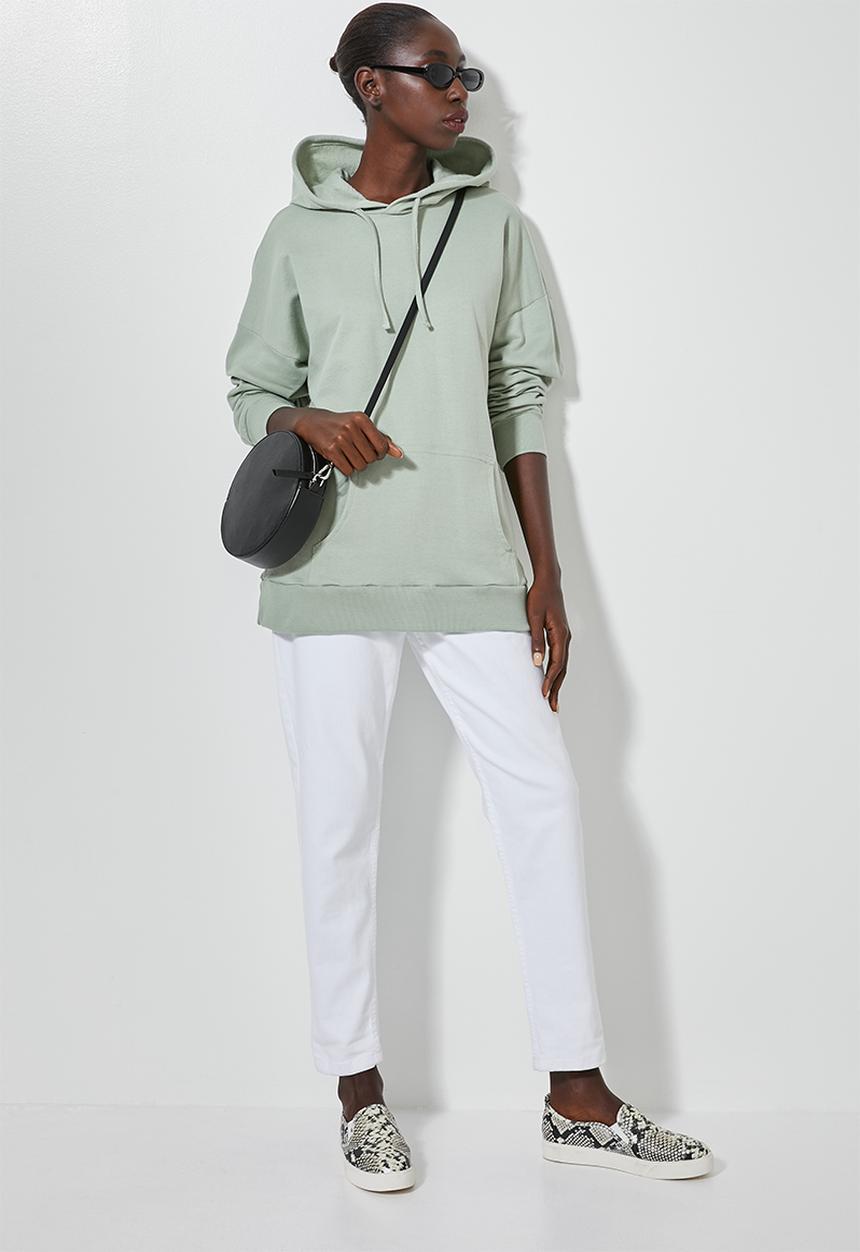 Superbalist - Longline hoodie - sage