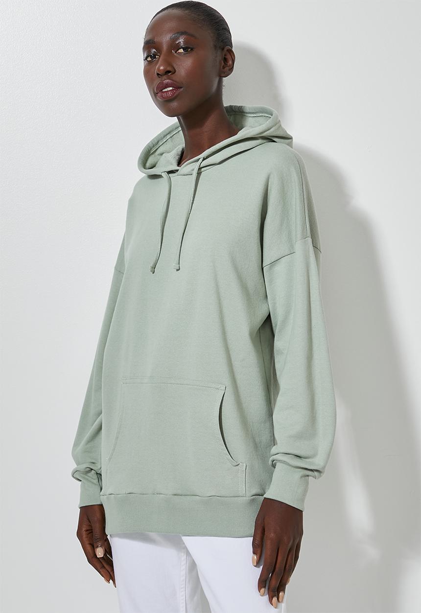 Superbalist - Longline hoodie - sage