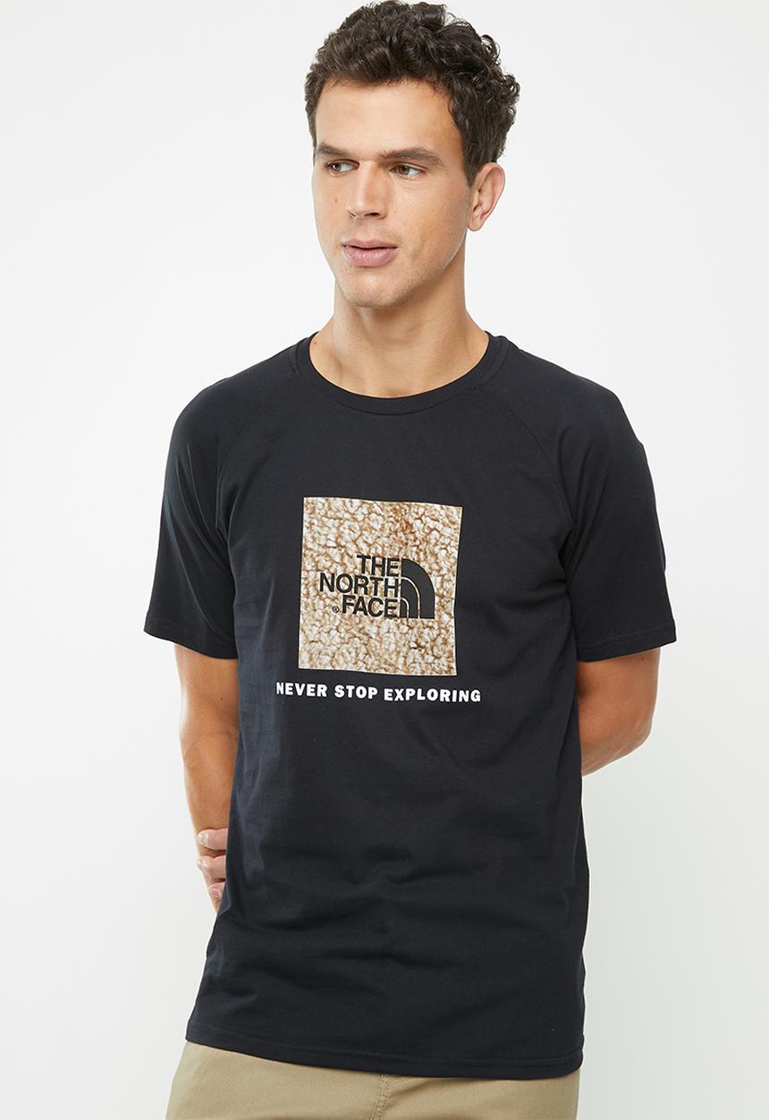 The North Face - Short sleeve raglan red box tee - black/stone