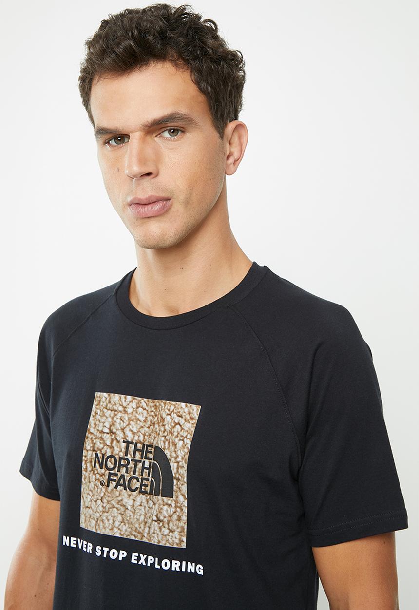 The North Face - Short sleeve raglan red box tee - black/stone