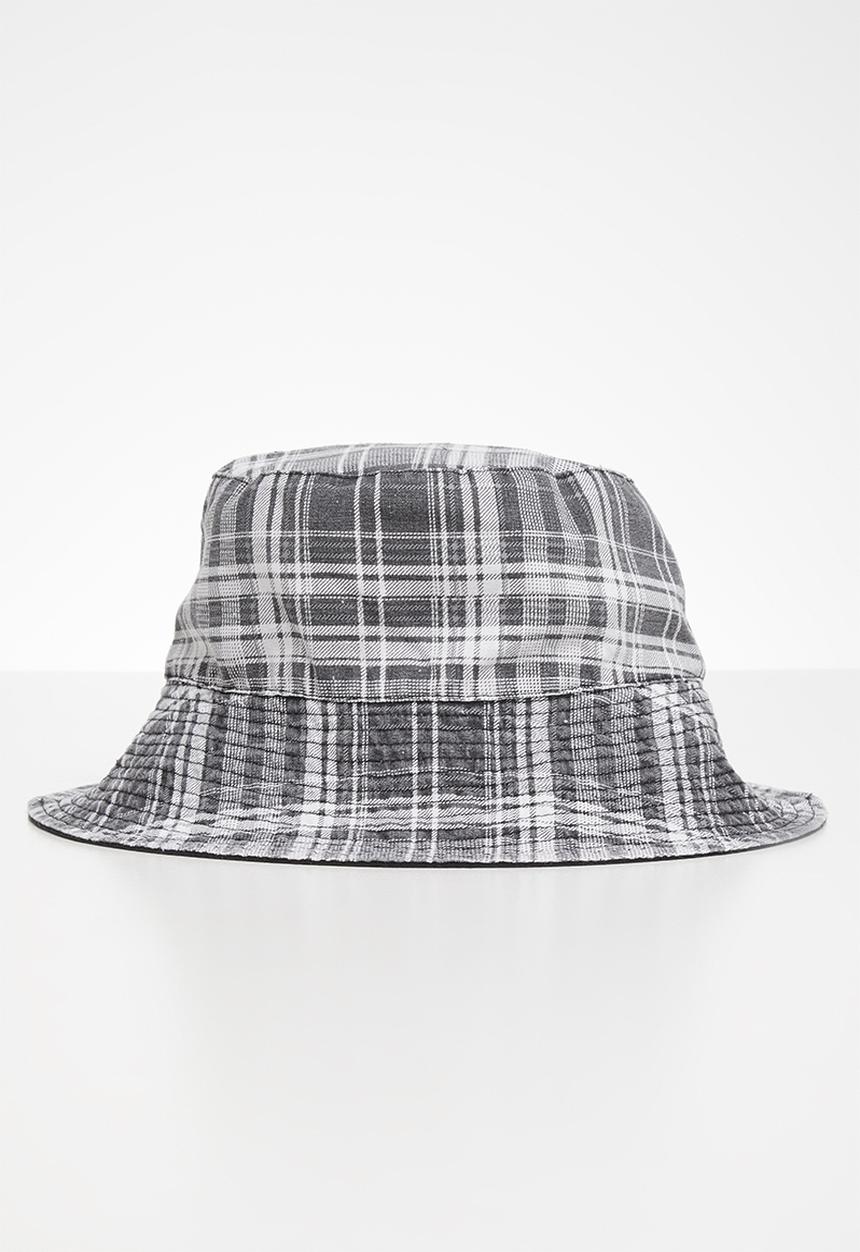 Rubi - Elly reversible wide brim bucket hat - black check