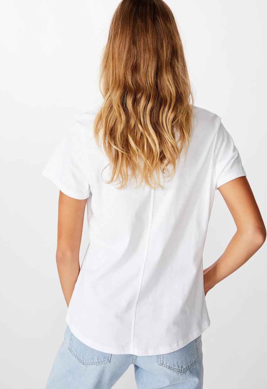 Cotton On - The one fitted v tee - white