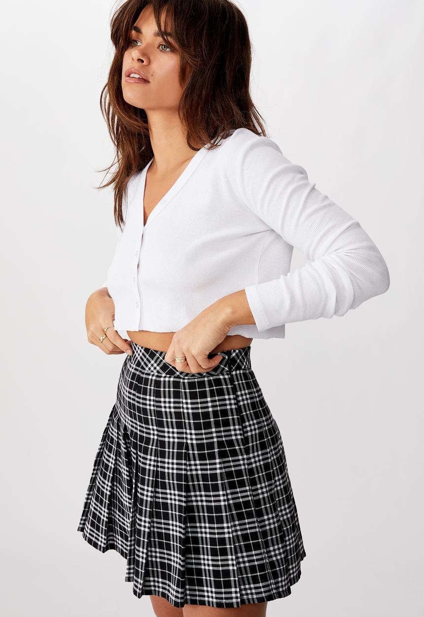 Factorie - Pleated skirt - black & white 