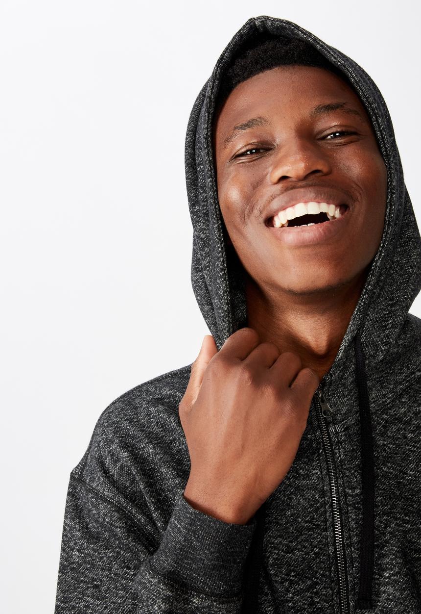 Cotton On - Studio zip thru - black fleck marle