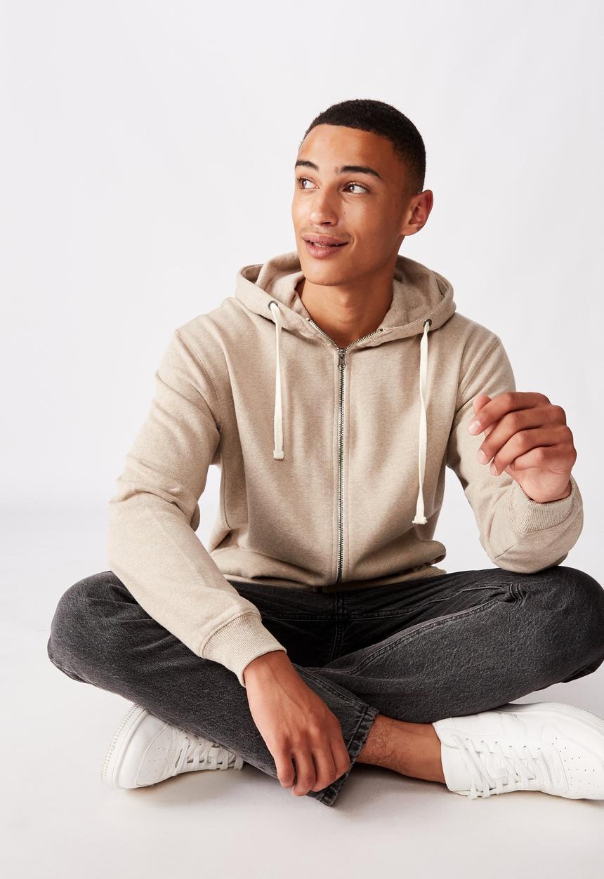Cotton On - Studio zip thru - sandy desert marle