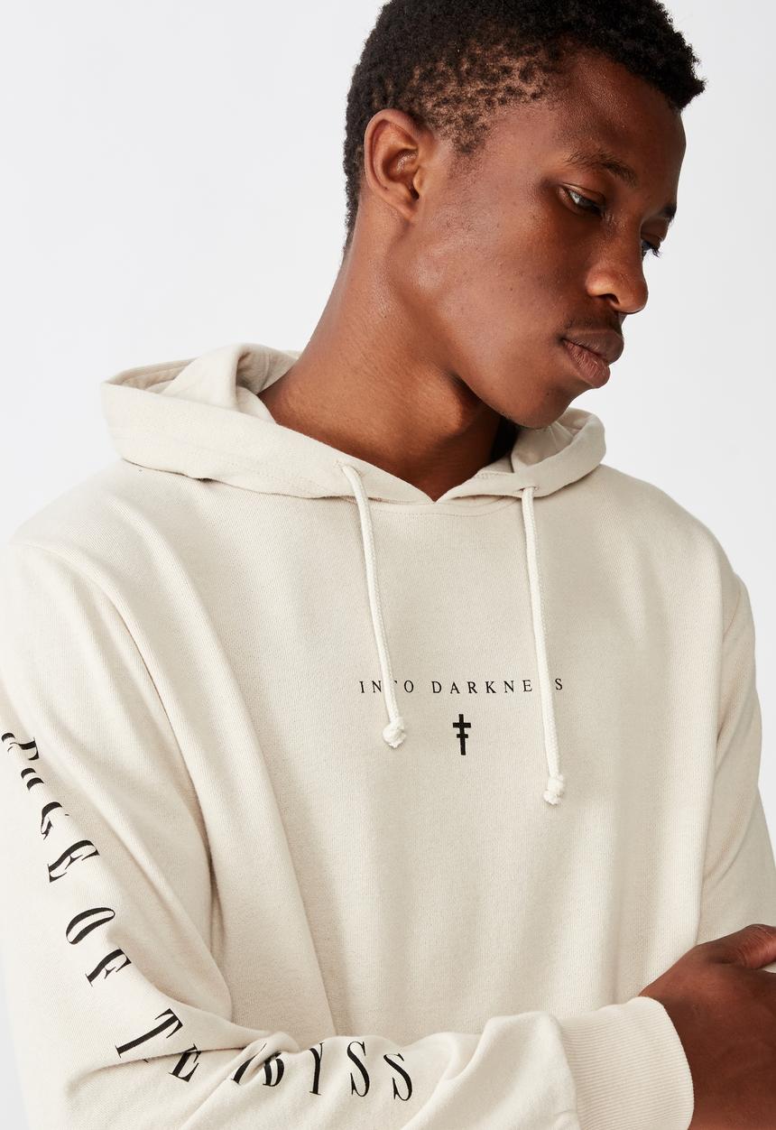 Cotton On - Into the darkness curve tail hoodie - pearl