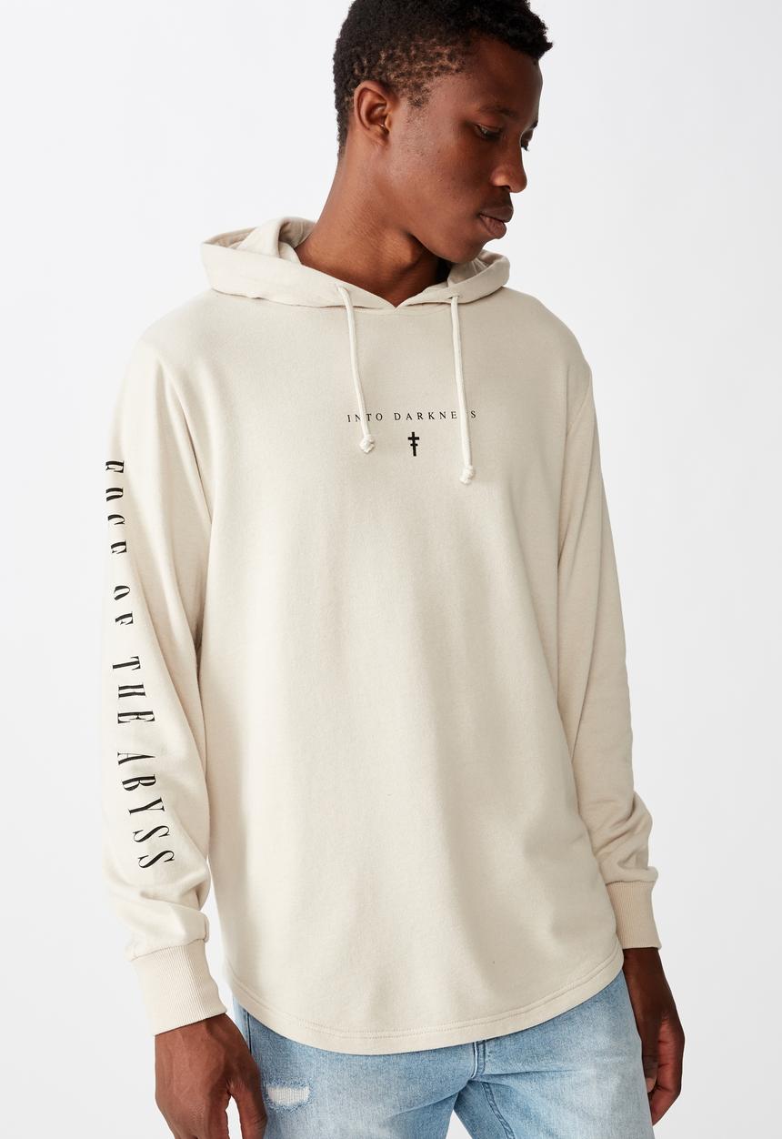 Cotton On - Into the darkness curve tail hoodie - pearl
