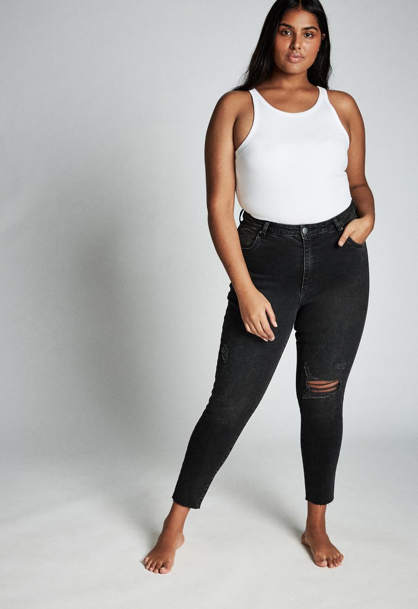Cotton On - Curve Adriana high skinny jeans - black 