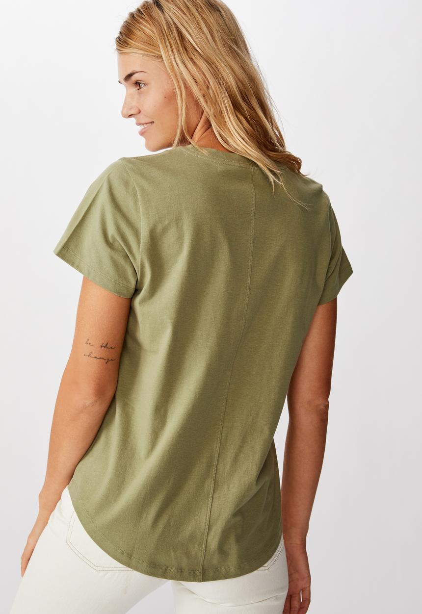 Cotton On - The one crew tee - oil green