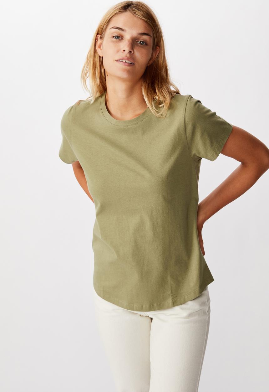 Cotton On - The one crew tee - oil green
