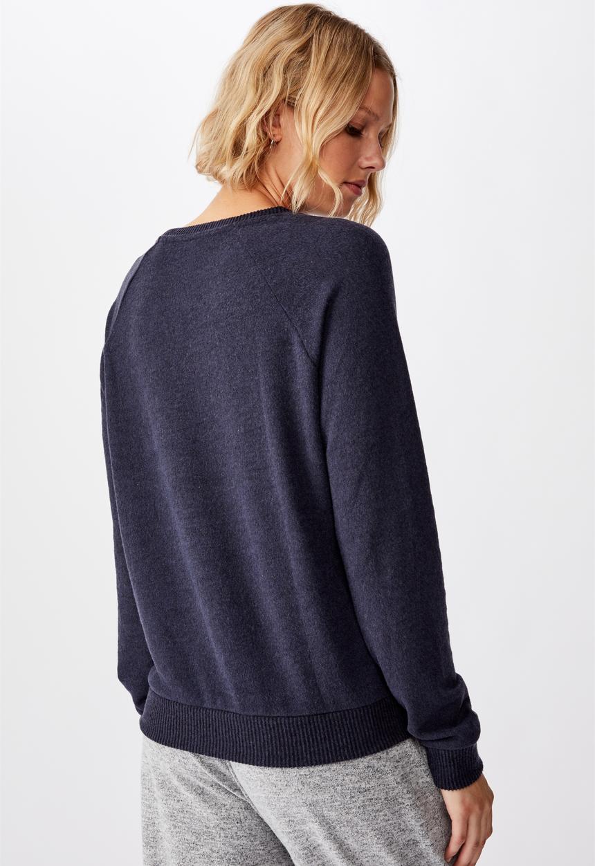 Cotton On - Supersoft pocket crew - navy 