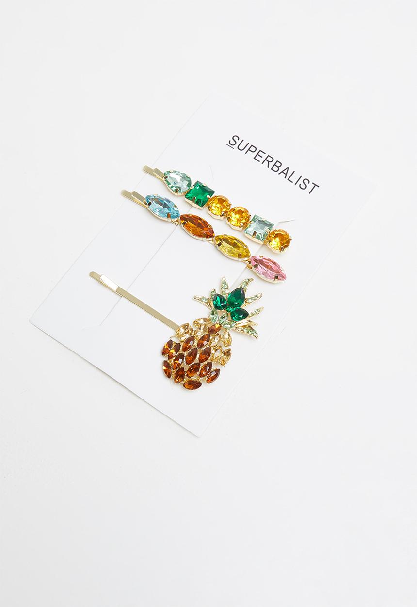 Superbalist - Pineapple hair slide set - multi