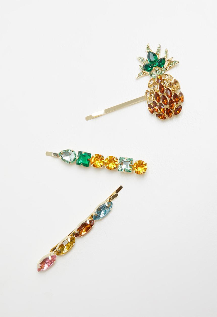 Superbalist - Pineapple hair slide set - multi