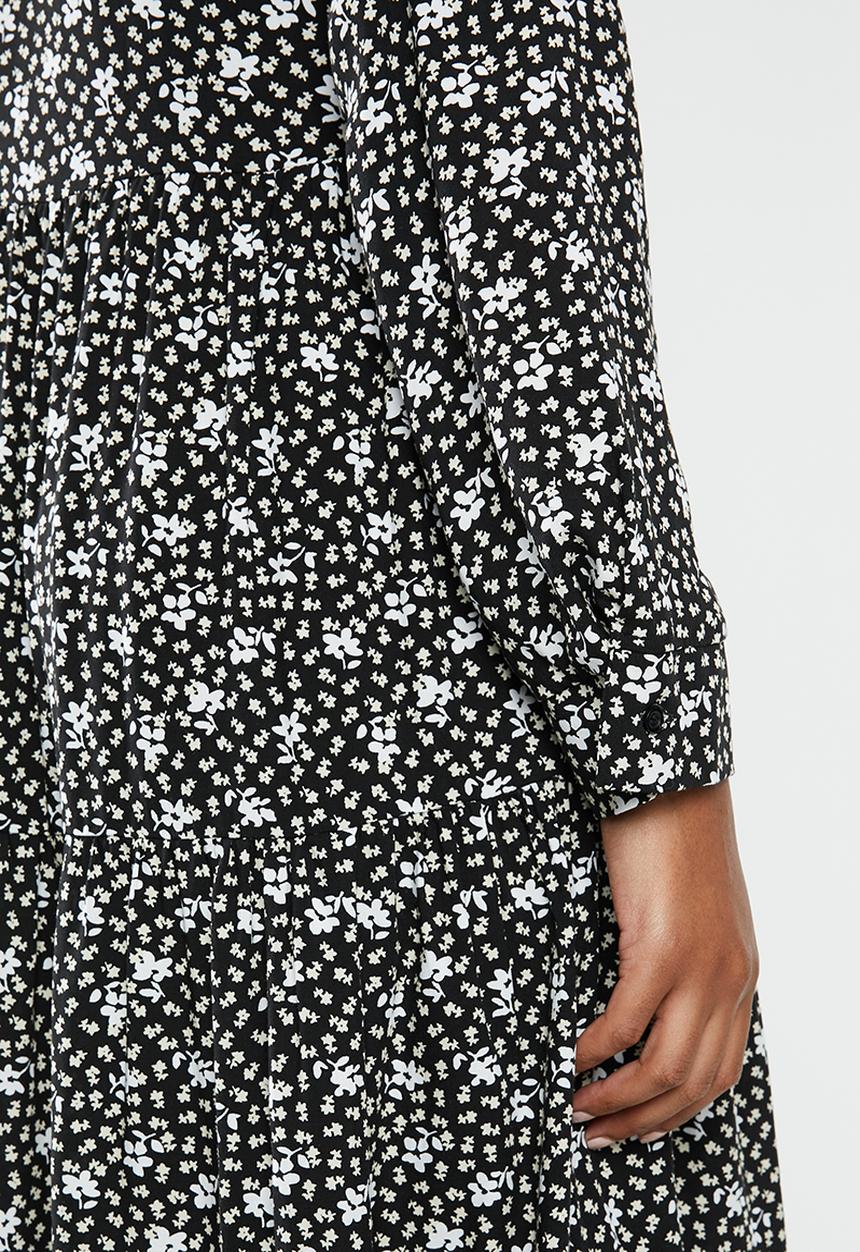 Blake - Tiered midi dress - black floral