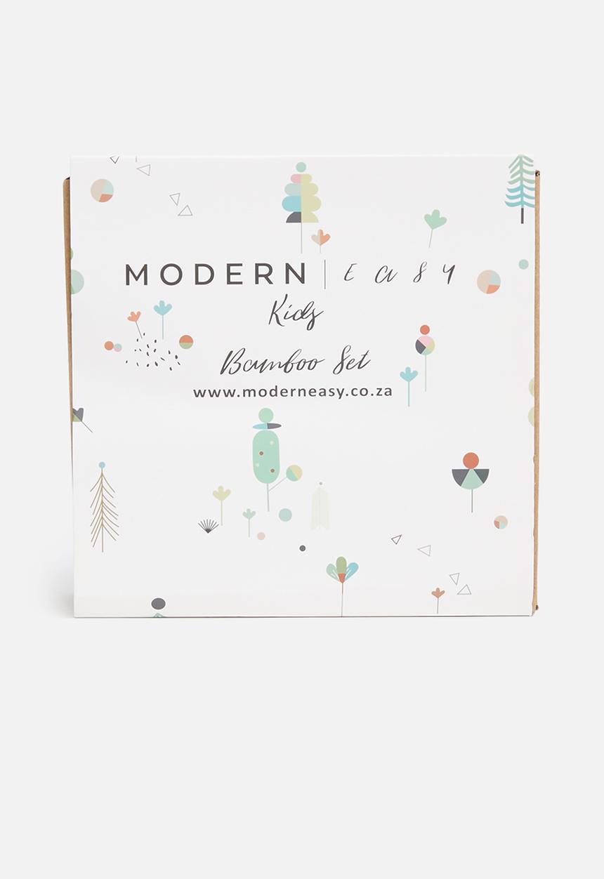 Modern Easy  - Kids bamboo dinner set - sky