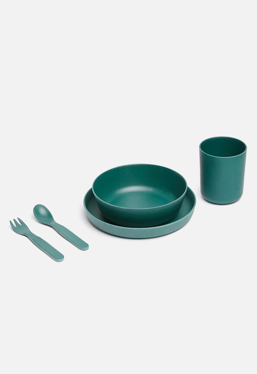 Modern Easy  - Kids bamboo dinner set - emerald