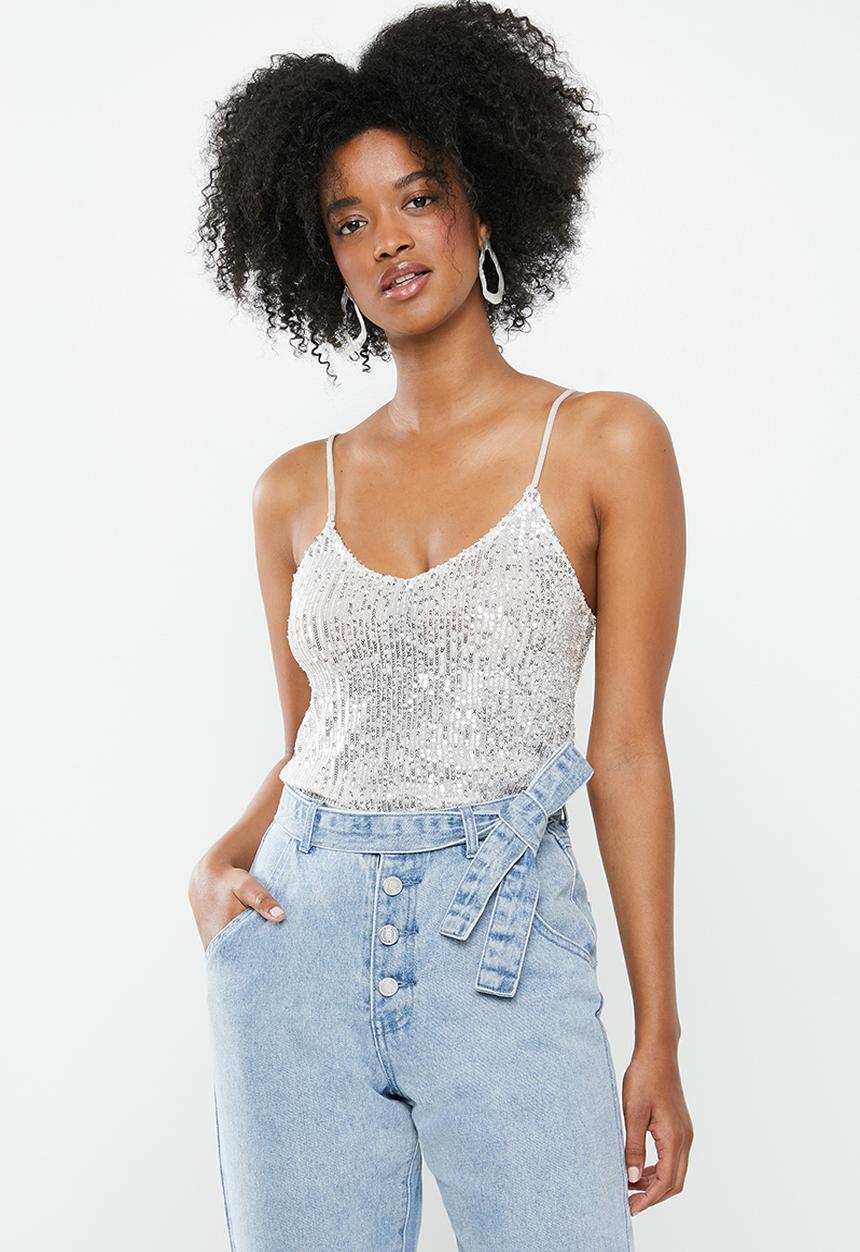 Blake - Sequin cami - silver