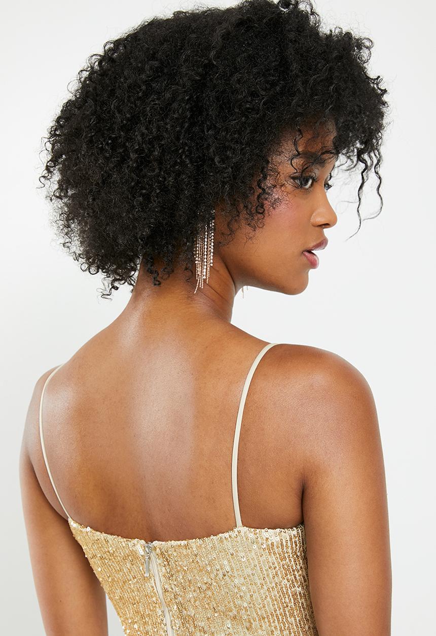 Blake - Sequin cami mini dress - gold