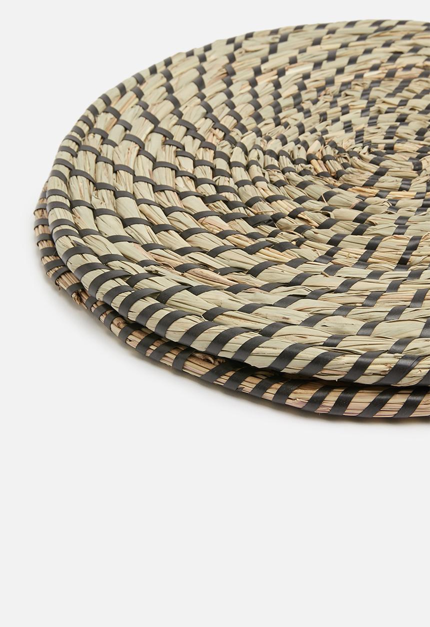 Sixth Floor - Lyanna placemat set of 2 - natural &  black