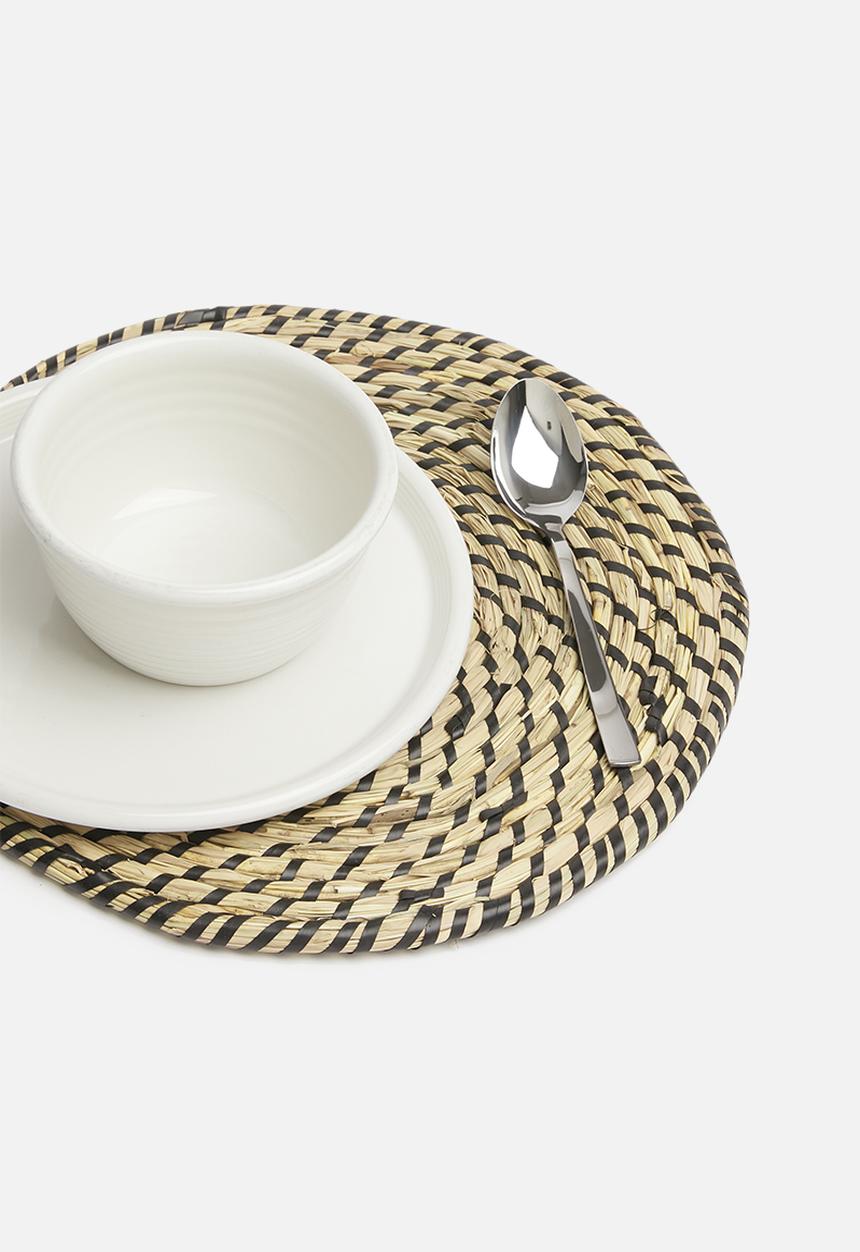 Sixth Floor - Lyanna placemat set of 2 - natural &  black