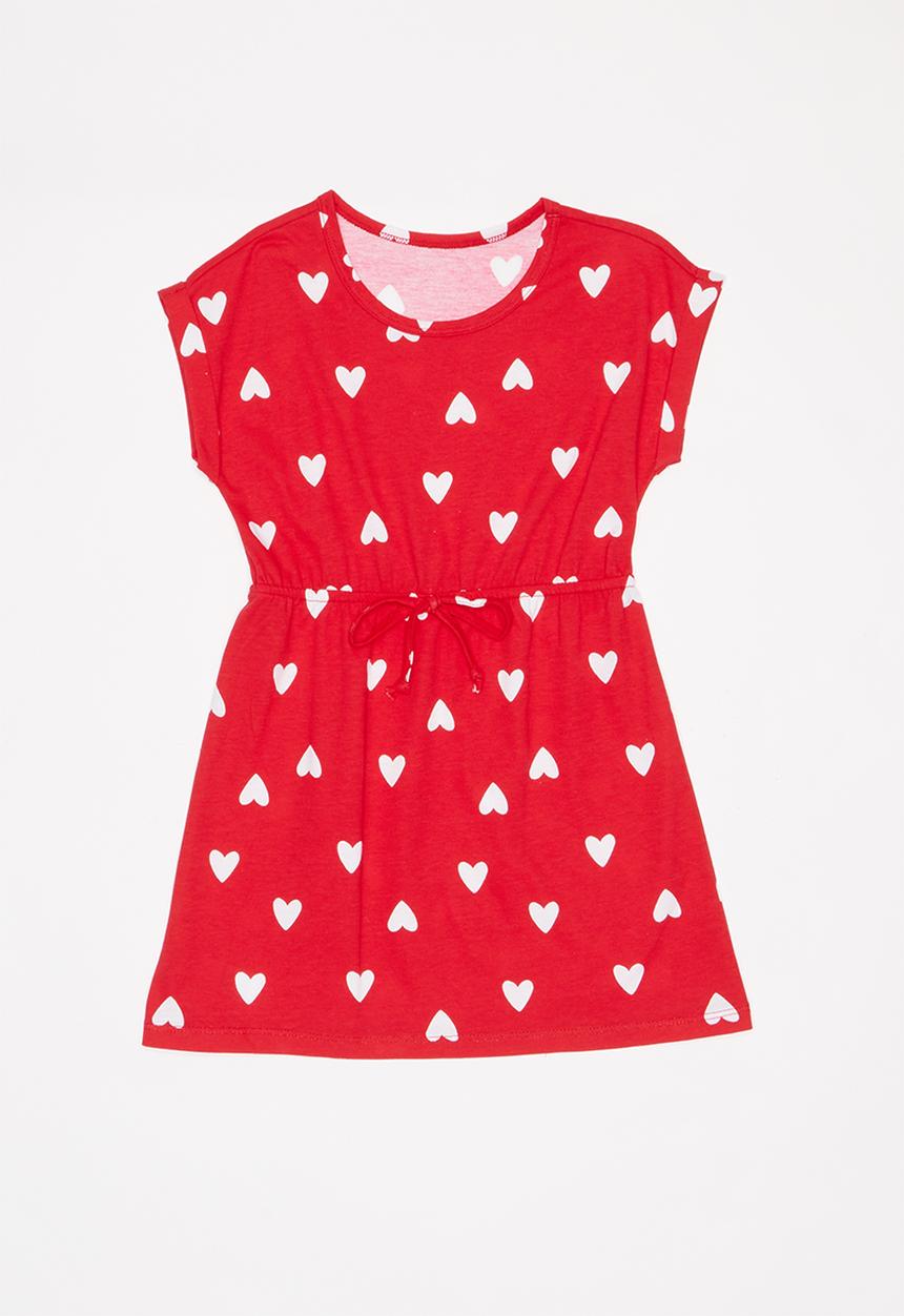Pop Candy -  2 Pack heart T-shirt dress - grey/red