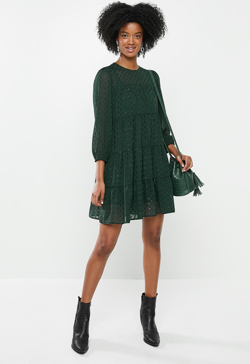 Blake - Tiered mini dress - green