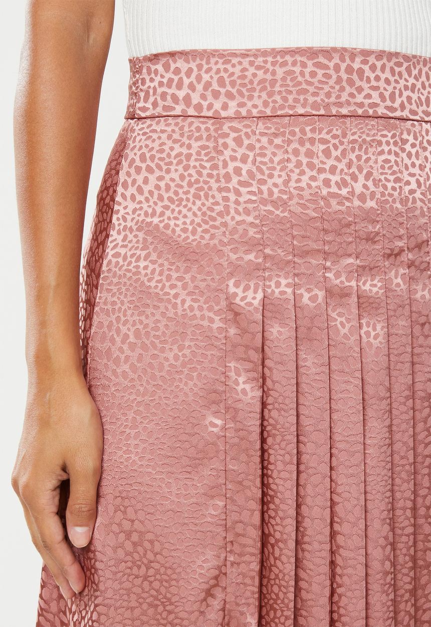 VELVET - Pleated midi skirt - rose shadow