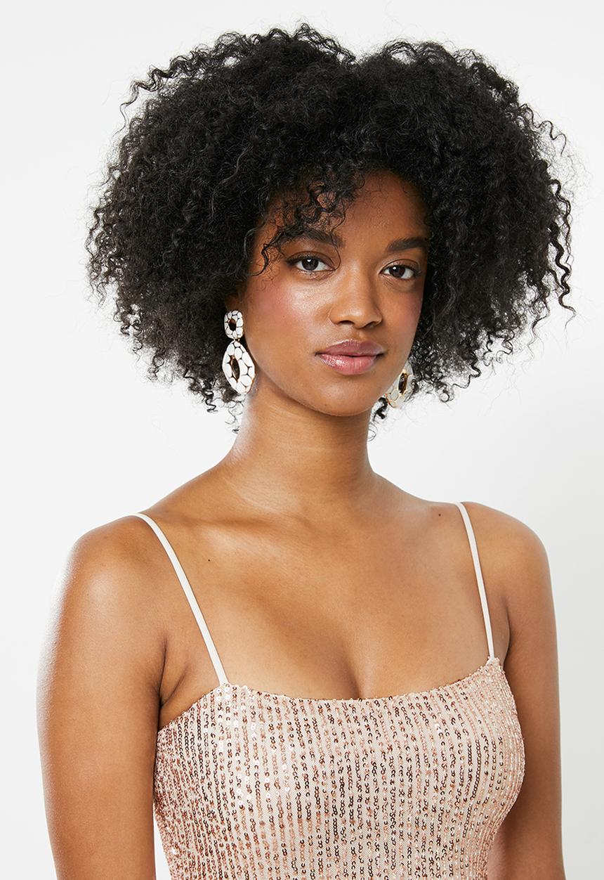Blake - Sequin cami mini dress - rose gold