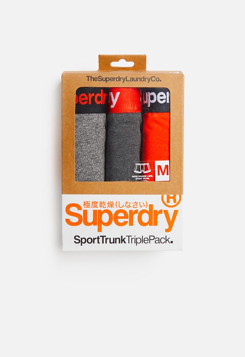 Superdry. - Orange label 3 pack sport trunks - multi