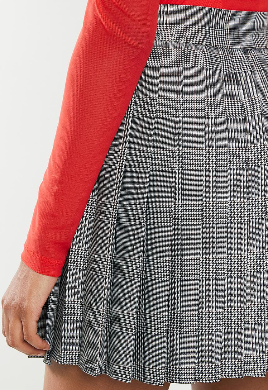 Blake - Pleated check mini skirt - hazel