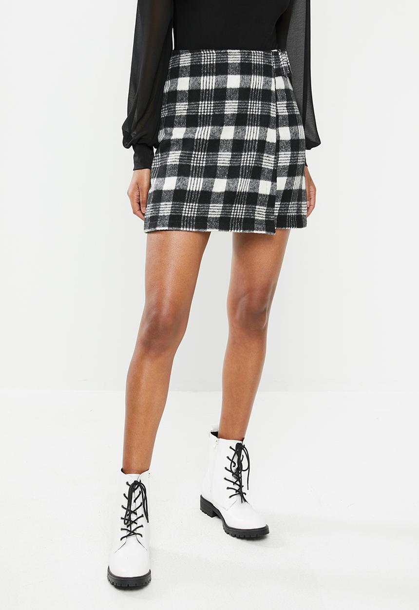 Blake - Check mini skirt - black & white