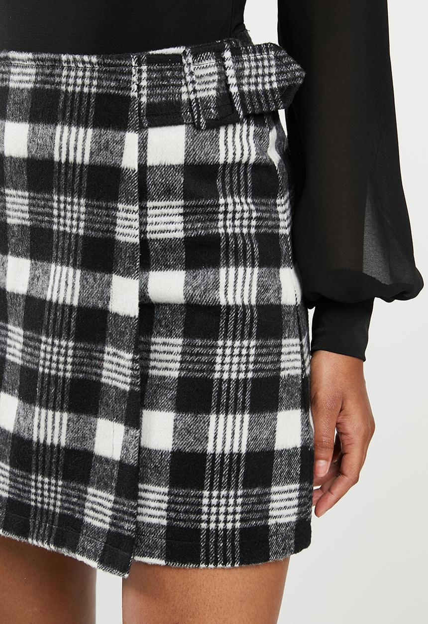 Blake - Check mini skirt - black & white
