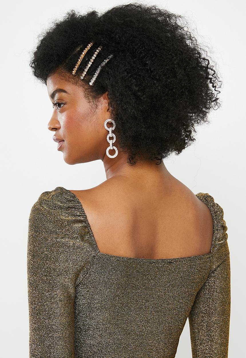 Blake - Shimmer crop top - gold