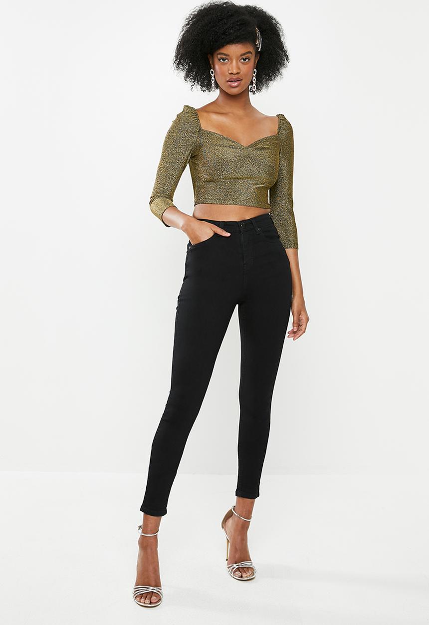 Blake - Shimmer crop top - gold