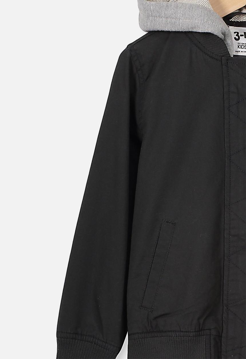 Cotton On - Staple hooded bomber - black