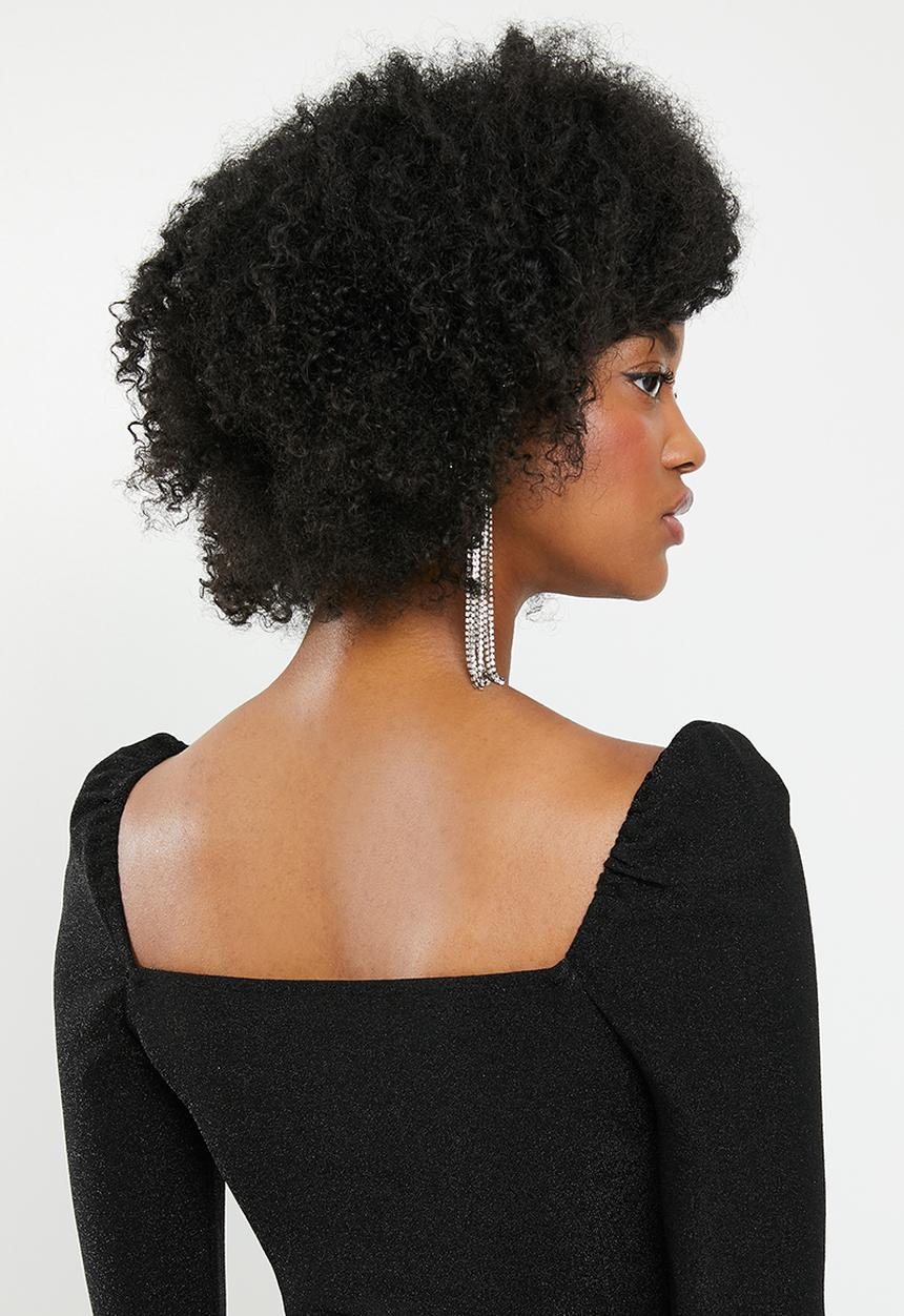 Blake - Shimmer crop top - black