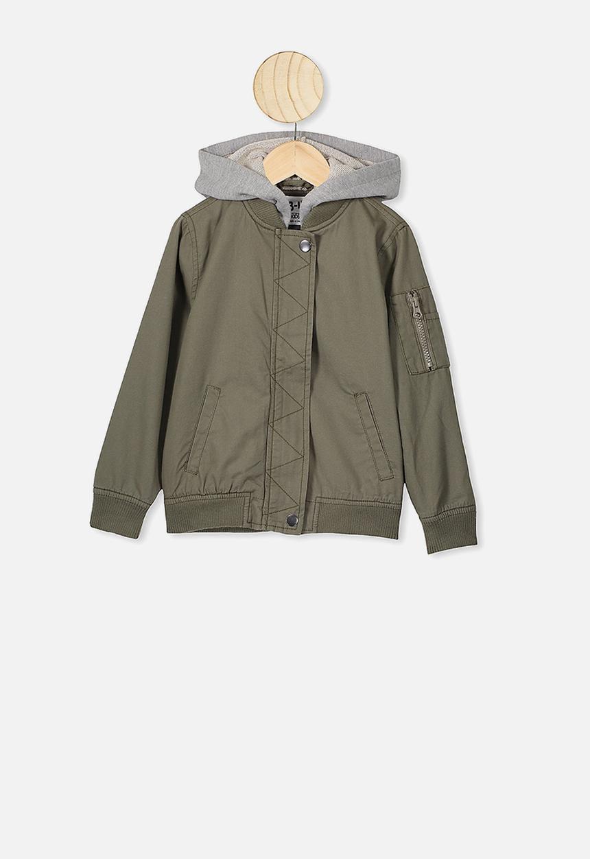 Cotton On - Staple hooded bomber - khaki