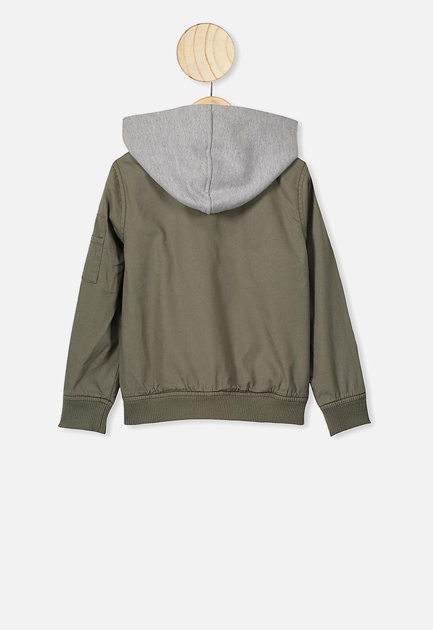 Cotton On - Staple hooded bomber - khaki