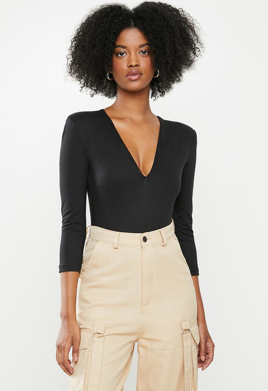 Blake - Plunge bodysuit - black