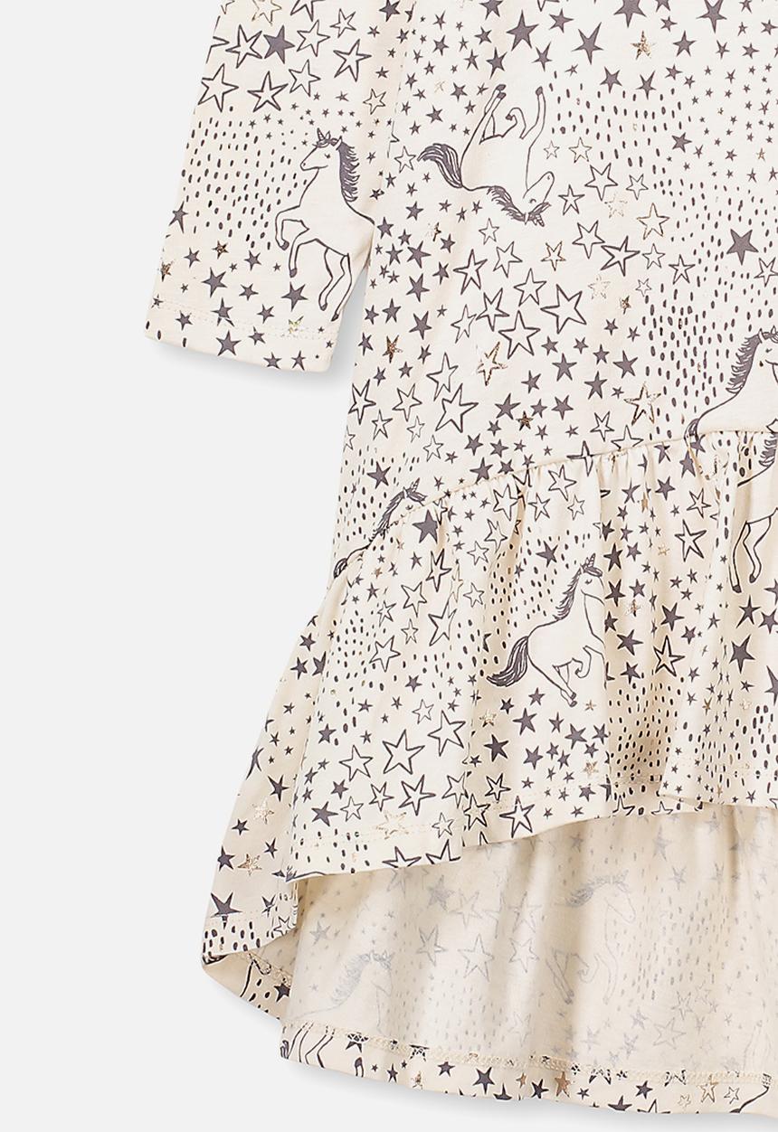 Cotton On - Joss long sleeve dress - grey & cream 