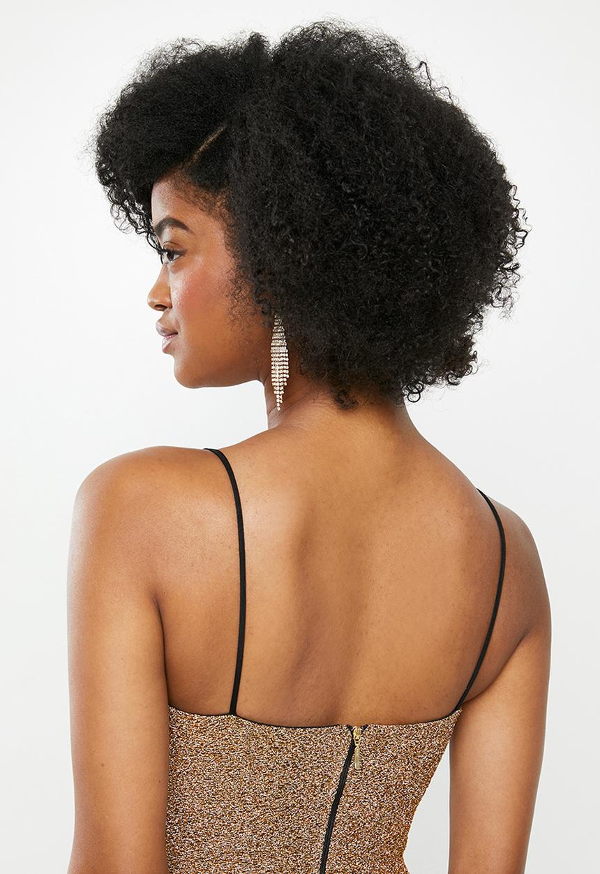 Blake - Metallic cami mini dress - gold