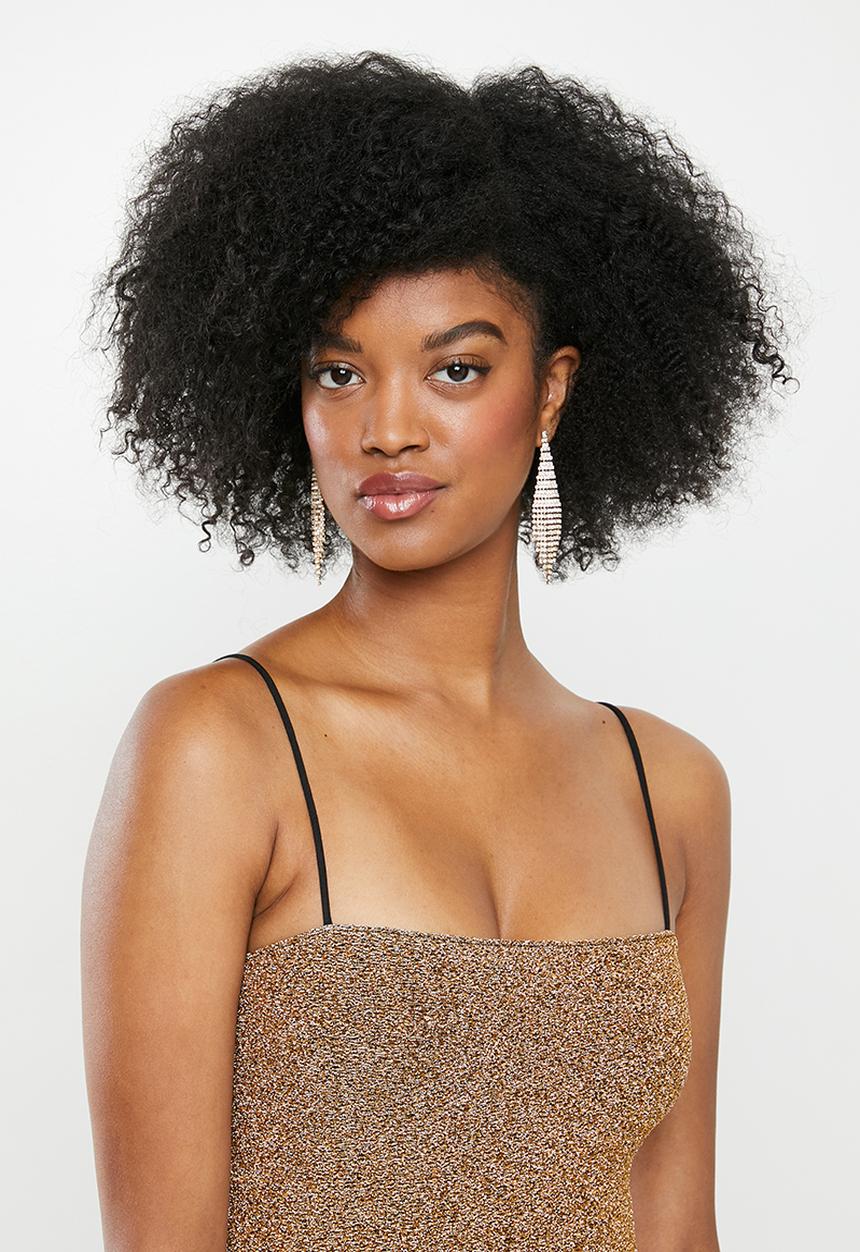 Blake - Metallic cami mini dress - gold